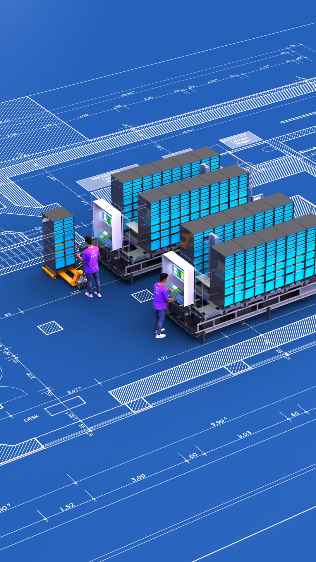 hyperlocal nano fulfillment center depiction of 2 containers being used
